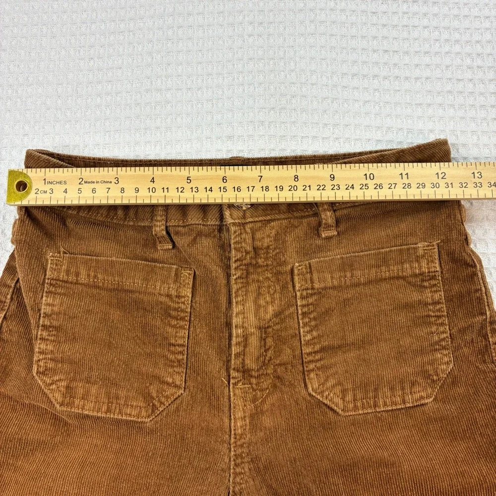 Gap Kids Brown Corduroy '70s Flare Pants Size 14 Stretch Front Patch Pockets